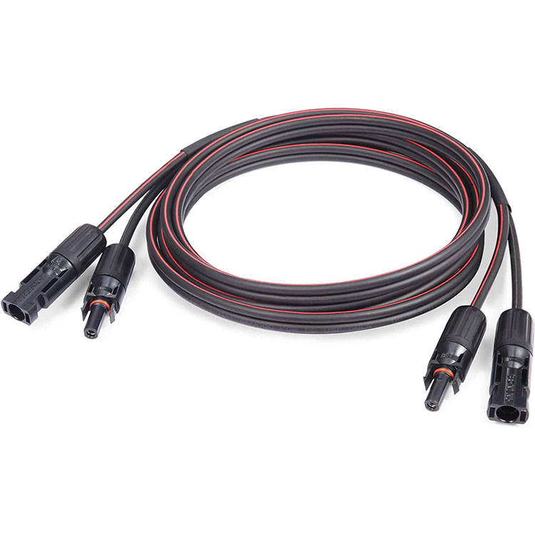 30Ft ቀይ እና ጥቁር መንታ ኮር የፀሐይ ገመድ 10AWG